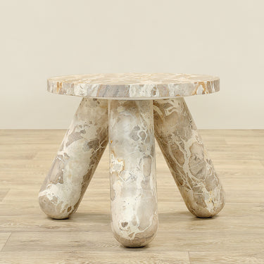 Furniture-Farina Marble Side Table-Bloomr