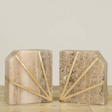 Accessories-Marble Bookend Set of 2-Bloomr