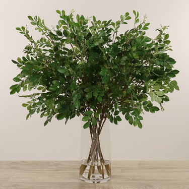 -Artificial Boxwood Arrangement in Glass Vase-Bloomr