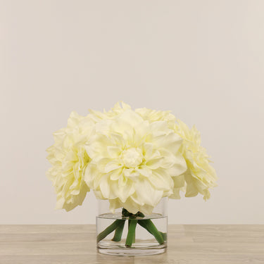 Floral Arrangement-Artificial Dahlia Arrangement in Glass Vase-Bloomr