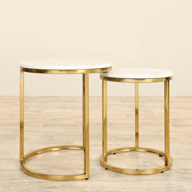 Furniture-Solon Marble Side Table-Bloomr