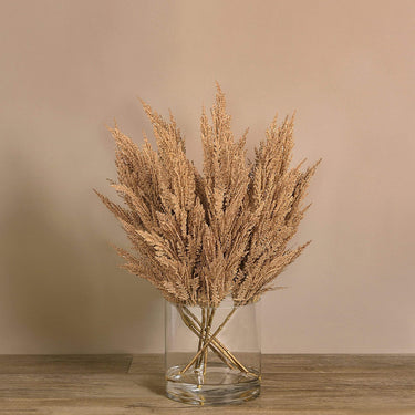 Floral Arrangement-Artificial Pampas Arrangement in Glass Vase-Bloomr