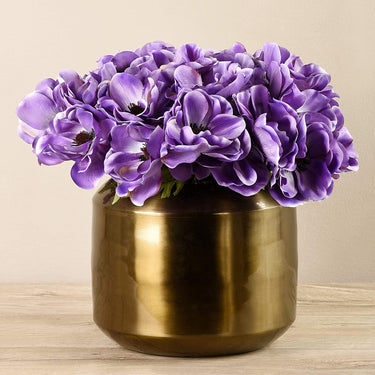 Floral Arrangement-Artificial Anemone in Copper Vase-Bloomr