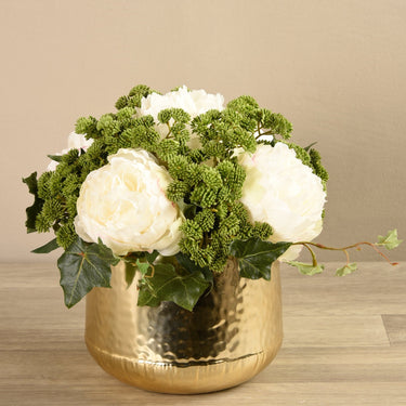 Floral Arrangement-Artificial Peony & Sedum Arrangement-Bloomr