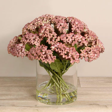 Floral Arrangement-Artificial Celosia Arrangement in Glass Vase-Bloomr