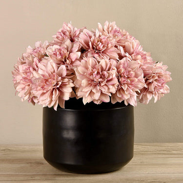 Floral Arrangement-Artificial Dahlia in Black Vase-Bloomr