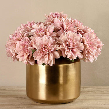 Floral Arrangement-Artificial Dahlia in Gold Vase-Bloomr