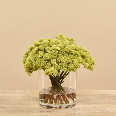 Flowers-Artificial Sedum Arrangement in Glass Vase-Bloomr