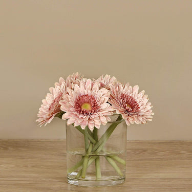 Flowers-Artificial Gerbera Arrangement in Glass Vase-Bloomr