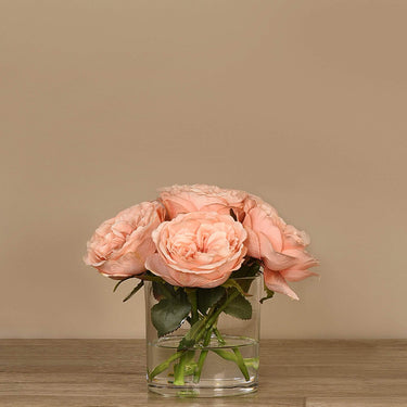 Flowers-Artificial Rose Arrangement in Glass Vase-Bloomr
