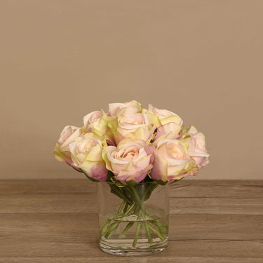 Flowers-Rose Arrangement in Glass Vase-Bloomr