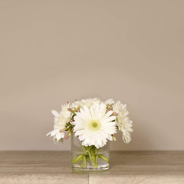 Floral Arrangement-Artificial Gerbera Arrangement in Glass Vase-Bloomr