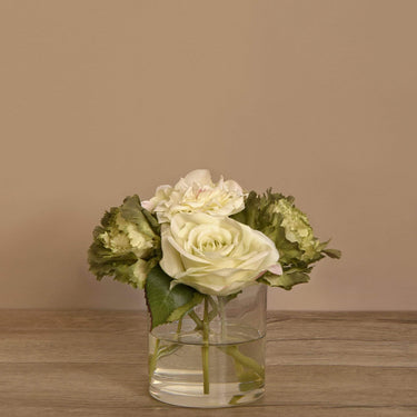 Flowers-Artificial Mixed Flower Arrangement in Glass Vase-Bloomr