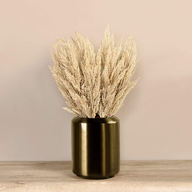 Floral Arrangement-Artificial Pampas Arrangement in Bronze Metal Vase-Bloomr