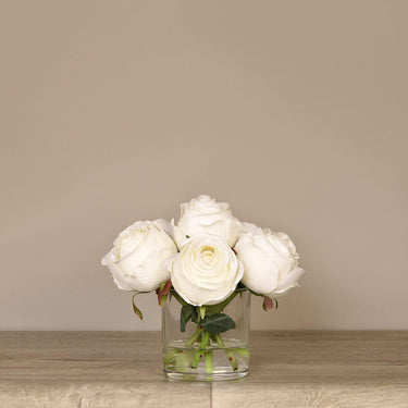 Flowers-Artificial Rose Arrangement in Glass Vase-Bloomr