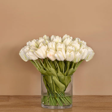 Floral Arrangement-Tulip Arrangement in Glass Vase-Bloomr