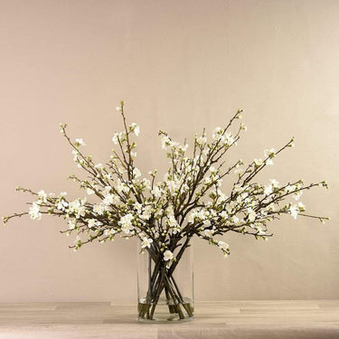 Flowers-Artificial Blossom Arrangement in Glass Vase-Bloomr