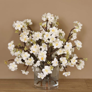 Floral Arrangement-Artificial Blossom Arrangement in Glass Vase-Bloomr