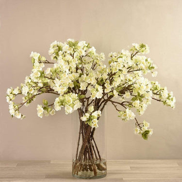 Flowers-Artificial Blossom Spray in Glass Vase-Bloomr