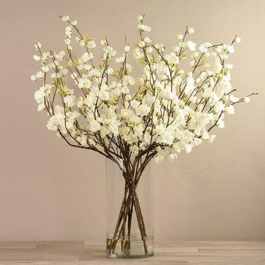Flowers-Artificial Cherry Blossom in Glass Vase-Bloomr