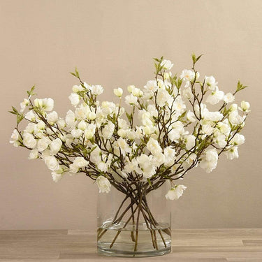 Flowers-Artificial Cherry Blossom in Glass Vase-Bloomr