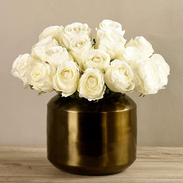 Floral Arrangement-Artificial Rose Arrangement in Copper Vase-Bloomr