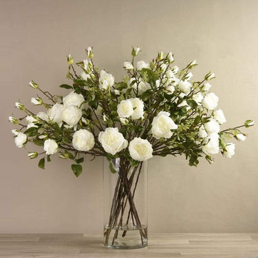 Flowers-Artificial Rose Arrangement in Glass Vase-Bloomr