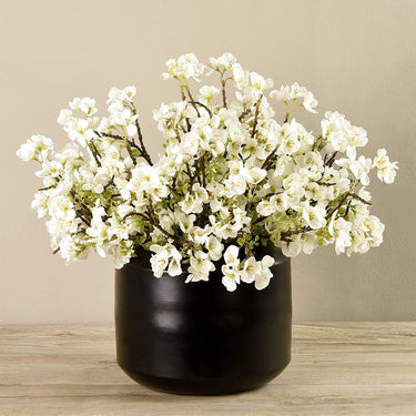 Floral Arrangement-Artificial Blossom Spray in Black Vase-Bloomr