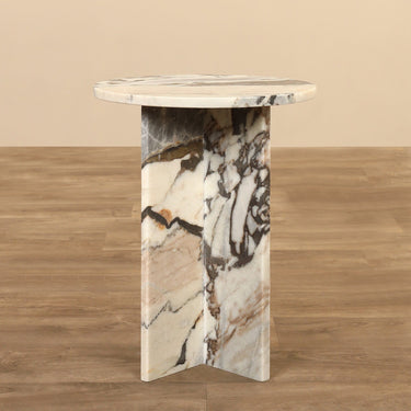 Furniture-Arabella Marble Side Table-Bloomr