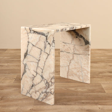 Furniture-Clementine Marble Side Table-Bloomr