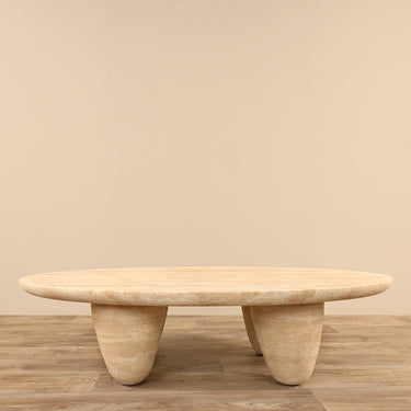 Furniture-Oliver Travertine Coffee Table-Bloomr