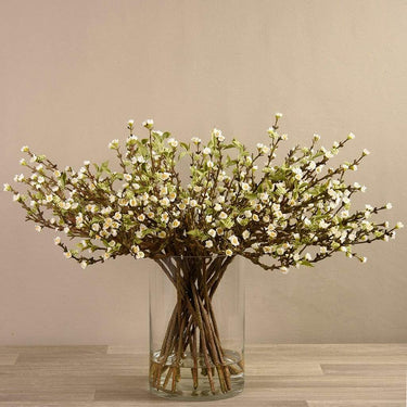 Flowers-Artificial Blossom Spray in Glass Vase-Bloomr