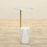 Furniture-Ovid <br> Marble Side Table-Bloomr