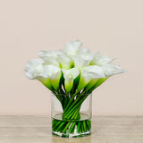 Artificial Calla lily Arrangement in Glass Vase