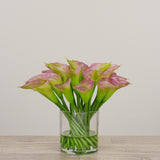 Artificial Calla lily Arrangement in Glass Vase