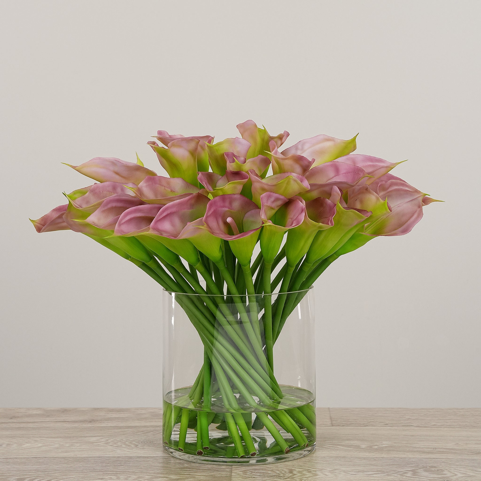 Artificial Calla lily Arrangement in Glass Vase