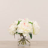 Artificial Peony Arrangement in Glass VaseBloomr