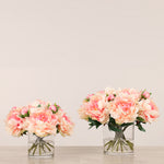 Artificial Peony Arrangement in Glass VaseBloomr