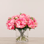 Artificial Peony Arrangement in Glass VaseBloomr