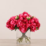 Artificial Peony Arrangement in Glass VaseBloomr