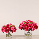 Artificial Peony Arrangement in Glass VaseBloomr