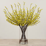 Artificial Willow Spray Arrangement in Glass Vase