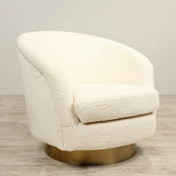 Burnaby - Bouclé<br> Swivel Armchair Lounge Chair