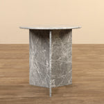 Furniture-Leo <br>Marble Side Table-Bloomr