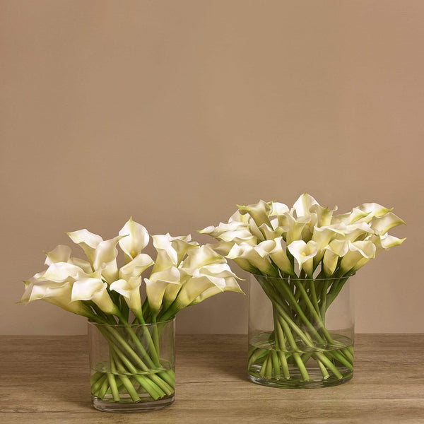 Artificial Calla Lilly in Glass Vase - Bloomr