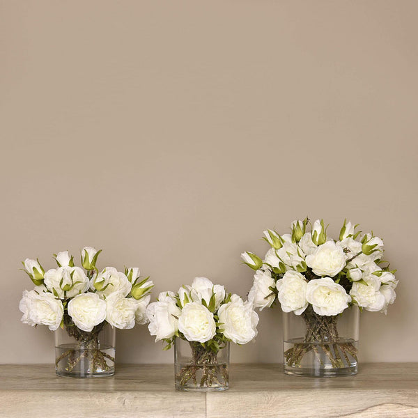 Artificial Rose Arrangement in Glass Vase - Bloomr