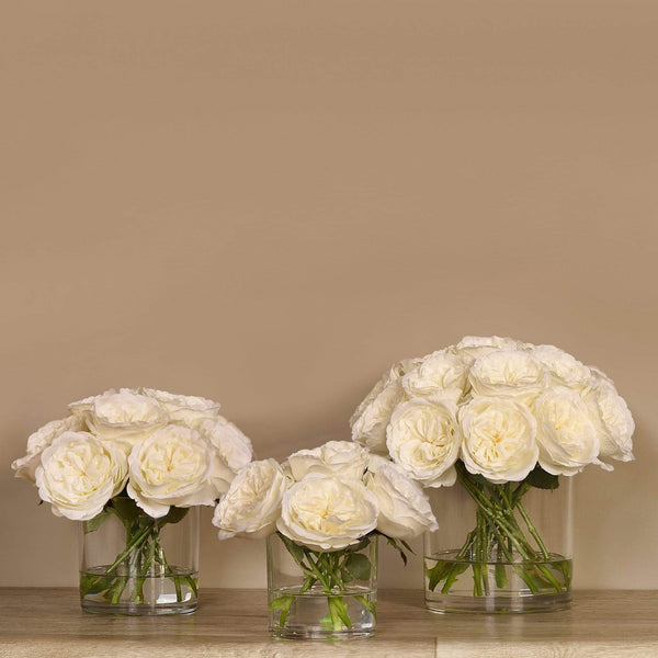 Artificial Rose Arrangement in Glass Vase - Bloomr