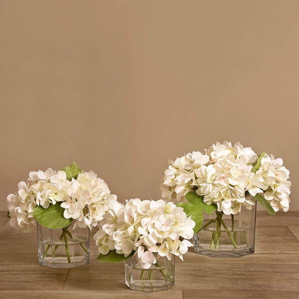 Hydrangea Arrangement in Glass Vase - Bloomr