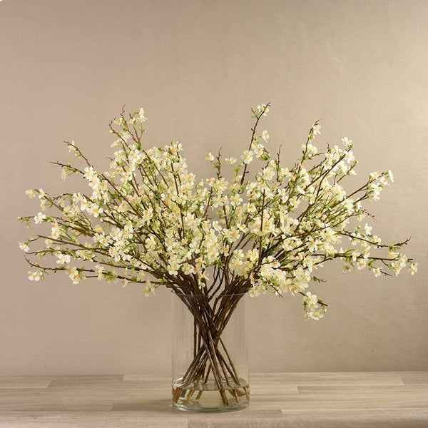 Artificial Blossom Spray in Glass Vase - Bloomr