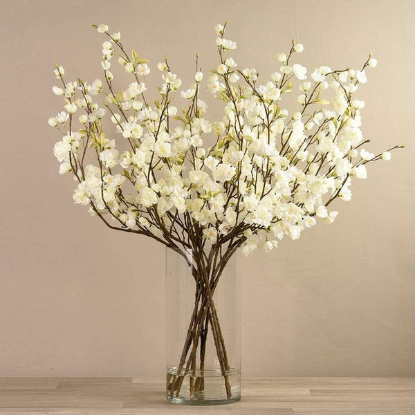 Artificial Cherry Blossom in Glass Vase - Bloomr